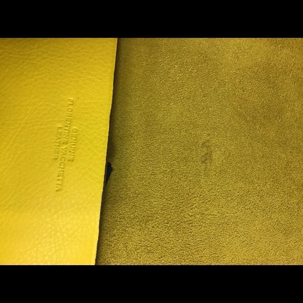 Boldrini Oversized Selleria Yellow Leather Portfolio Envelope Style Clutch - Picture 8 of 12